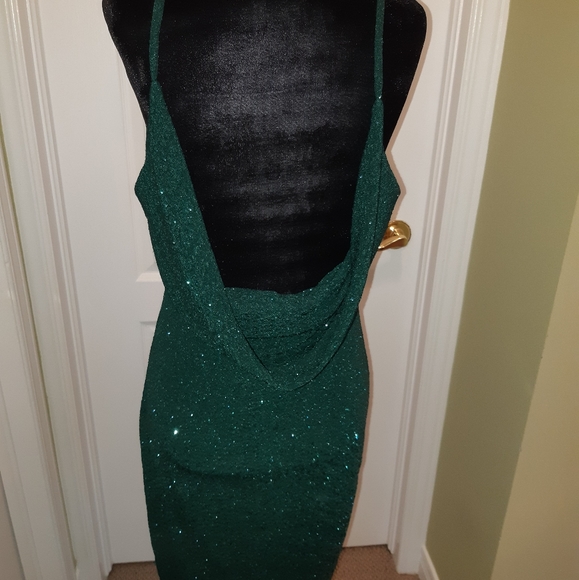 Green Gorgeous Backless Evening Dress - Picture 2 of 4